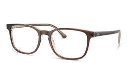 Ray-Ban Optics Unisex Pillow Eyeglasses in Brown On Transparent Light Brown – Product Photo 2