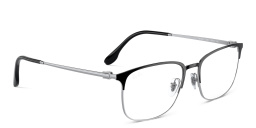 Ray-Ban Unisex Pillow Eyeglasses in Black On Silver – Product Photo 4