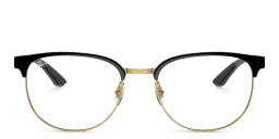 Shop Ray-Ban Unisex Irregular Eyeglasses in Black On Gold online.