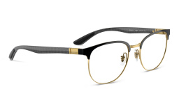Shop Ray-Ban Unisex Irregular Eyeglasses in Black On Gold online.