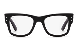 Shop Ray-Ban Mega Wayfarer Unisex Square Eyeglasses in Black online.