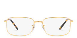 Ray-Ban Unisex Rectangle Eyeglasses in Gold – Product Photo 1