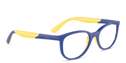 Shop Ray-Ban Junior Kids Pillow Eyeglasses in Blue On Yellow online.