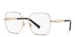 Shop TIFFANY Wide Square Eyeglasses in Pale Gold online.