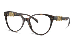 Shop VERSACE Medusa Wide Cat-Eye Eyeglasses in Havana online.