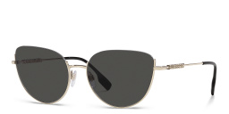 Shop BURBERRY Half-Rim Cat-Eye Sunglasses in Light Gold online.