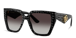 Shop Dolce & Gabbana DG Motif Square Sunglasses in Black Texture Cocco online.