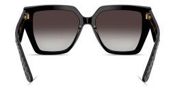 Shop Dolce & Gabbana DG Motif Square Sunglasses in Black Texture Cocco online.