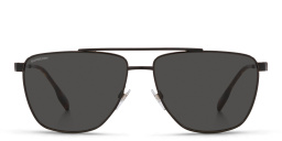 Shop BURBERRY Wide Pilot Sunglasses in Black online.