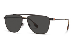 Shop BURBERRY Wide Aviator Sunglasses in Black online.