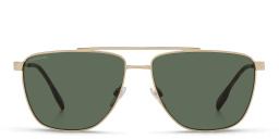 Shop BURBERRY Wide Pilot Sunglasses in Light Gold online.