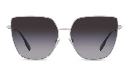 Shop BURBERRY Oversized Irregular Sunglasses in Silver online.