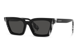 Shop BURBERRY Square Sunglasses in Black online.