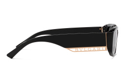 Shop BVLGARI Rectangle Sunglasses in Black online.