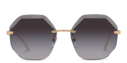 BVLGARI Oversized Rimless Irregular Sunglasses in Gold – Product Photo 1