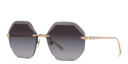 BVLGARI Oversized Rimless Irregular Sunglasses in Gold – Product Photo 2