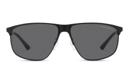 Shop Emporio Armani Logo Pillow Sunglasses in Matte Black online.