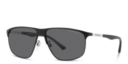 Shop Emporio Armani Logo Pillow Sunglasses in Matte Black online.