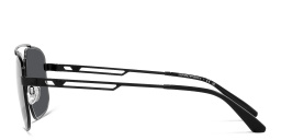 Shop Emporio Armani Logo Square Sunglasses in Matte Black online.