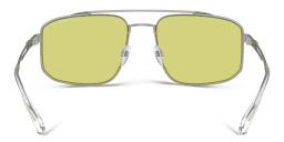 Shop Emporio Armani Logo Square Sunglasses in Matte Silver online.