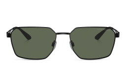 Emporio Armani Logo Irregular Sunglasses in Matte Black – Product Photo 1