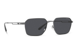 Emporio Armani Logo Irregular Sunglasses in Matte Gunmetal – Product Photo 1