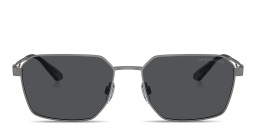 Shop Emporio Armani Rectangle Sunglasses in Matte Gunmetal online.