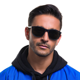 Shop Emporio Armani Logo Pillow Sunglasses in Matte Black online.