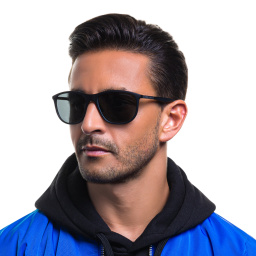 Shop Emporio Armani Logo Pillow Sunglasses in Matte Black online.