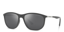 Shop Emporio Armani Logo Pillow Sunglasses in Matte Grey online.