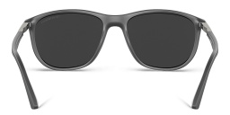 Shop Emporio Armani Logo Pillow Sunglasses in Matte Grey online.