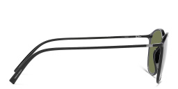 Shop GIORGIO ARMANI Round Sunglasses in Shiny Black online.