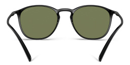 Shop GIORGIO ARMANI Round Sunglasses in Shiny Black online.