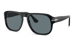 PERSOL Unisex Rectangle Sunglasses in Black – Product Photo 2