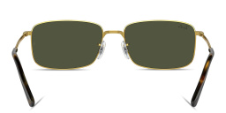 Shop Ray-Ban Unisex Rectangle Sunglasses in Gold online.
