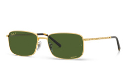 Shop Ray-Ban Unisex Rectangle Sunglasses in Gold online.