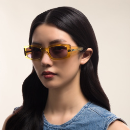 Shop Ray-Ban Kiliane Unisex Pillow Sunglasses in Transparent Yellow online.