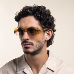 Shop Ray-Ban Kiliane Unisex Pillow Sunglasses in Transparent Yellow online.