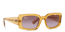 Shop Ray-Ban Kiliane Unisex Pillow Sunglasses in Transparent Yellow online.