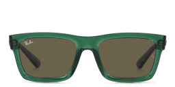 Ray-Ban Warren Unisex Rectangle Sunglasses in Transparent Green – Product Photo 1