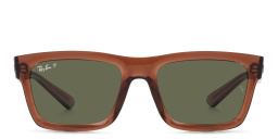 Ray-Ban Warren Unisex Rectangle Sunglasses in Transparent Brown – Product Photo 1