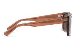 Ray-Ban Warren Unisex Rectangle Sunglasses in Transparent Brown – Product Photo 3