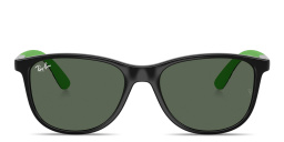 Ray-Ban Junior Lilo & Stitch Kids Square Sunglasses in Black & Rubber Green – Product Photo 1