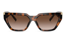 TIFFANY T Motif Irregular Sunglasses in Havana – Product Photo 1