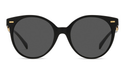 Shop VERSACE Medusa Round Sunglasses in Black online.