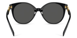 Shop VERSACE Medusa Round Sunglasses in Black online.
