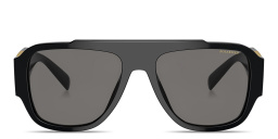 Shop VERSACE Medusa Pillow Sunglasses in Black online.