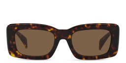 VERSACE Greca Motif Rectangle Sunglasses in Havana – Product Photo 1