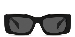 VERSACE Greca Motif Rectangle Sunglasses in Black – Product Photo 1