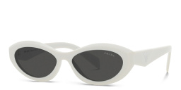 Shop PRADA Irregular Sunglasses in Talc online.